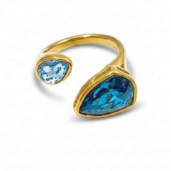 Blue gold diamond ring