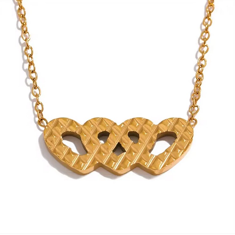 Four Hearts χρυσό κρεμαστό charm