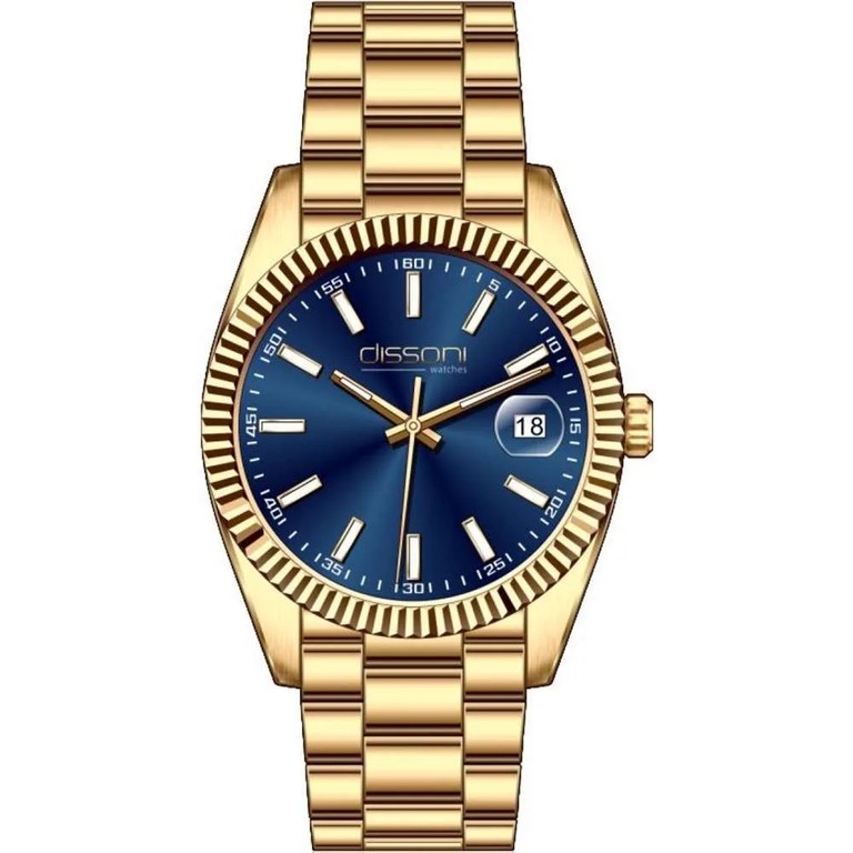 Dissoni Classy date gold blue dial