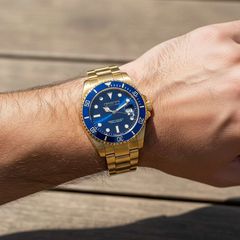 Dissoni divers date gold blue dial-thumb-1