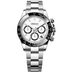Dissoni white dial chrono date ceramic bezel