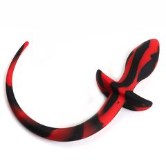 Dog Tail Silicone Butt Plug - Red