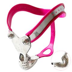 Bent Chastity Male Cage Pink-thumb-1