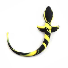 Dog Tail Silicone Butt Plug - Yellow