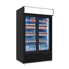 INOXWEB 2026-Βιτρίνα συντήρησης διπλή με συρόμενες πόρτες  S1300 SC DD BLACK