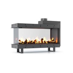 Τζάκι αερίου 3πλευρο 10,2 kW με κλειστό θάλαμο καύσης 111x86x42cm