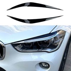 Φρυδάκια Μπροστινών Φαναριών Για Bmw X1 F48 2015-2019 Pre-LCI Βαμμένα Μάυρο Γυαλιστερό Χρώμα 2 Τεμάχια-thumb-3
