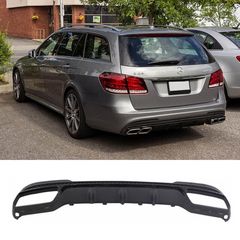 Diffuser Πίσω Προφυλακτήρα Για Mercedes-Benz E-Class W212 13-16 Amg Sport Μαύρο Με Μαύρο Γυαλιστερό-thumb-8
