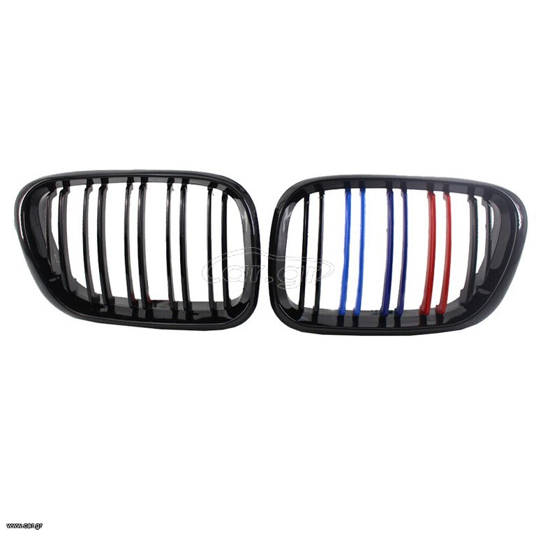 Καρδιές Μάσκας Για Bmw X5 E53 99-03 M4 Look Με Διπλή Γρίλια Μαύρο Γυαλιστερό 2 Τεμάχια