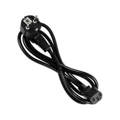 Καλώδιο Τροφοδοσίας C13 με Πλάγια Πρίζα Schuko 250V 10A max 1.5m - 3*0.75mm2 - Μαύρο - Μ150 x Π3.6 x Υ3.6cm