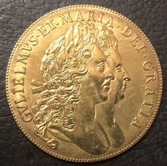 Χρυσο νομισμα 1694 England 5 Guineas  ακριβές αντίγραφο Συλλεκτικό νόμισμα, 24Κ επιχρυσο