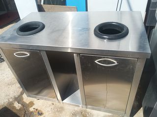 Πάγκος Εργασίας Με Δύο Κάδους Απορριμμάτων   INOX 1.10/60/86