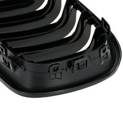 Καρδιές Μάσκας Για Bmw 1 F20 / F21 11-15 M4 Look Με Διπλή Γρίλια Tri-Color Μαύρο Γυαλιστερό 2 Τεμάχια-thumb-1