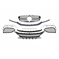 Body Kit Για Mercedes-Benz C-Class W205 14-18 Sedan Amg C63 Look Με Μάσκα & Μπούκες-thumb-1