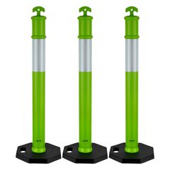 VEVOR 3 συσκευασίες στύλων οριοθέτησης κυκλοφορίας 1140 mm Κώνοι ασφαλείας με βάρη, πράσινο
