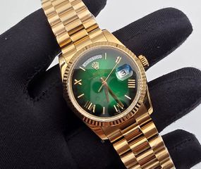 rolex 36mm diamonds πράσινο καντράν ολοχρυσο daydate αντιγραφα replica