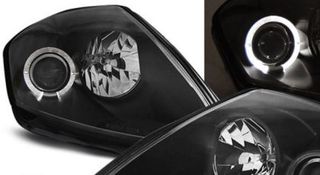 Φανάρια εμπρός angel eyes για Mitsubishi Eclipse (2000-2005) - black , με λάμπες (Η1) - σετ 2τμχ.
