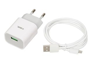 Power charger iBOX C-41 USB 2A, 1 USB port, microUSB cable, White