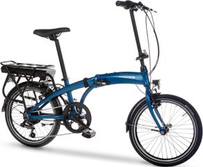 Snapp City-E folding electric bicycle, blue
