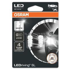2825DWP-02B - OSRAM, Σετ Λάμπες Led 12V 1W T10 ακάλυκη W2.1x9.5d Ψυχρό Λευκό