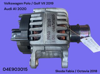 VOLKSWAGEN POLO / GOLF 7 2017-2022 ΜΕΤΑΧΕΙΡΙΣΜΕΝΑ ΑΝΤΑΛΛΑΚΤΙΚΑ ( Δυναμό φόρτισης μπαταρίας με κωδικό 04E903015 γνήσιο μεταχειρισμένο )