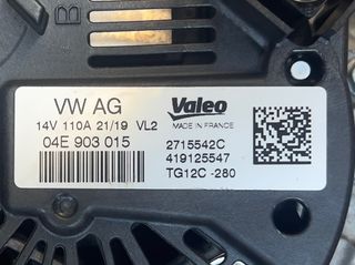 VOLKSWAGEN POLO / GOLF 7 2017-2022 ΜΕΤΑΧΕΙΡΙΣΜΕΝΑ ΑΝΤΑΛΛΑΚΤΙΚΑ ( Δυναμό φόρτισης μπαταρίας με κωδικό 04E903015 γνήσιο μεταχειρισμένο )-thumb-7