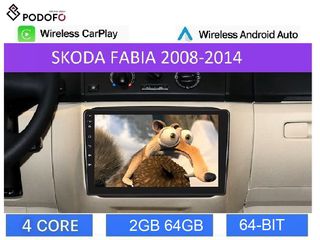 Skoda Fabia 2007-2014 Android Car Radio Navigation 10.1" οθόνη 2GB+64GB Ασύρματο CarPlay & Aσύρματο Android Auto GPS WiFi EQ HiFi