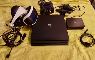 Sony PlayStation 4 Pro 1TB Console + VR PS4 VR Headset - Virtual Reality+ Camera(VR)+2Controllers