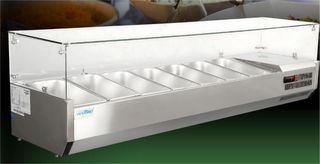 Βιτρίνα Επιτραπέζια Για 7x1/3Gn 165,5x39,5x43,5Cm DYNAMIC - Καινούργια.