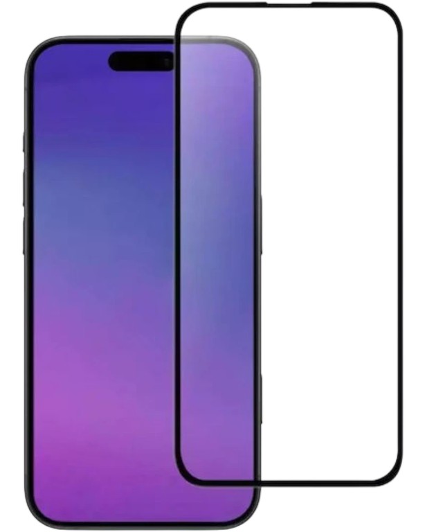 Full Glue Tempered Glass 5D for iPhone 17 black frame