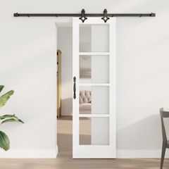 Συρόμενη Πόρτα ORKDAL 61 x 198,5 εκ. Λευκό και Μαύρο 3332182