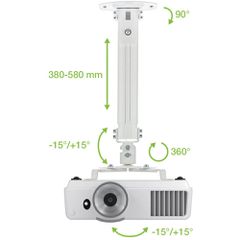 Techly Projector Ceiling Support Extension 380-580 mm Silver ICA-PM 18S-thumb-4