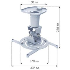 Techly Universal Ceiling Bracket for Projector, White ICA-PM 100WH-thumb-2