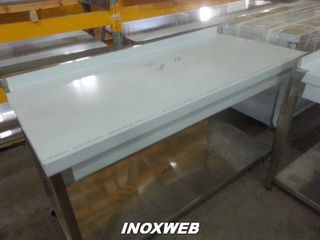 INOXWEB 2027-Τραπέζι από ανοξείδωτο χάλυβα με πλάτη 160x60cm με ρυθμιζόμενο ύψος MAX-09300989