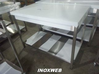 INOXWEB 2027-Τραπέζι από ανοξείδωτο χάλυβα 200x70cm με ρυθμιζόμενο ύψος MAX-09364021