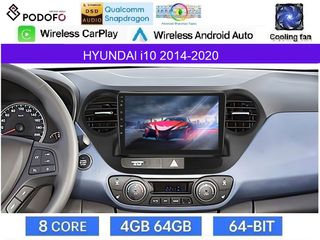 Hyundai i10 (2014-2020) Android Οθόνη 9" | Snapdragon 460 | 4GB RAM + 64GB ROM | Ασύρματο CarPlay & Android Auto GPS WiFi DSP FM/RDS