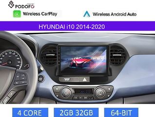 Hyundai i10 (2014-2020) Android Car Radio 9" 2+32GB Ασύρματο CarPlay & Aσύρματο Android Auto GPS WiFi EQ
