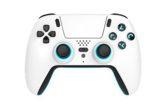 Trade Invaders - Wireless Bluetooth Controller for PS5- LED - White / PlayStation 5