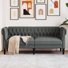 Καναπές Σκούρο Γκρι 182,5 x 74,5 x 74,5 εκατοστά Πολυεστέρας 42013008