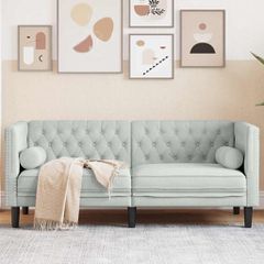 Καναπές Ανοιχτό γκρι 174 x 74,5 x 70,5 εκ. Βελούδο 42013019