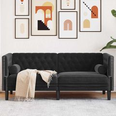 Καναπές Μαύρο 174 x 74,5 x 70,5 εκ. Βελούδο 42013021