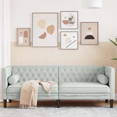 Καναπές Ανοιχτό γκρι 194 x 74,5 x 70,5 εκ. Βελούδο 42013022