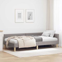 Κρεβάτι Γωνίας Taupe 100 x 200 cm ύφασμα 42016130