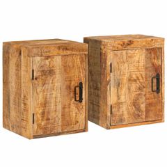 Κομοδίνο 2 pcs Καφέ 35 x 33 x 48 εκ Στερεό ξύλο μάνγκο 4016725