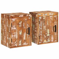 Κομοδίνο 2 pcs Καφέ 35 x 33 x 48 εκ Μασίφ ανακυκλωμένο ξύλο 4016727