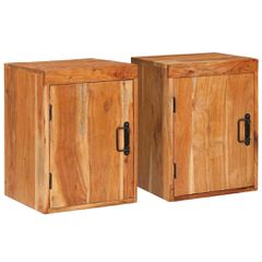 Κομοδίνο 2 pcs Καφέ 35 x 33 x 48 εκ Σταθερό Ξύλο Ακακίας 4016729