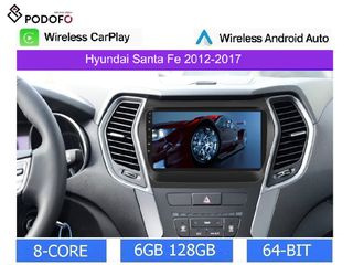 Hyundai Santa Fe IX45 (2013-2017) Android 13 Οθόνη 9" | 6GB RAM +128GB ROM | Ασύρματο CarPlay & Aσύρματο Android Auto | GPS | WiFi |  DSP