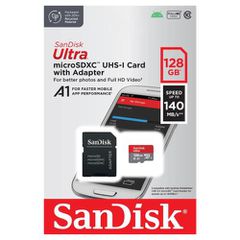 Κάρτα μνήμης Micro SDXC C10 UHS-I SanDisk Ultra 140MB/s 128GB + 1 ADP