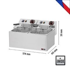 INOXWEB 2027-Φριτέζα ηλεκτρική διπλή 8+8 lt FE 77 S
