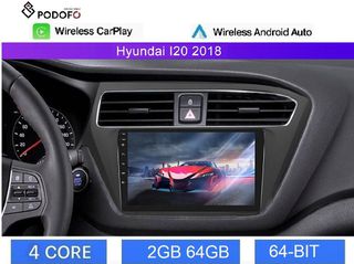 Hyundai i20 (2018-21) Android Car Radio 9" 2GB+64GB Ασύρματο CarPlay & Aσύρματο Android Auto GPS  WiFi EQ